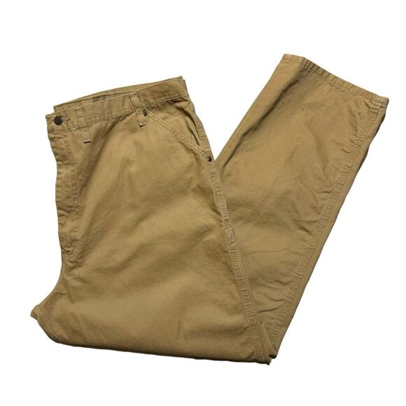 Wrangler Men's Khaki Chino Carpenter Painter Pants 100% Cotton Size 46x32 - Picture 3 of 8